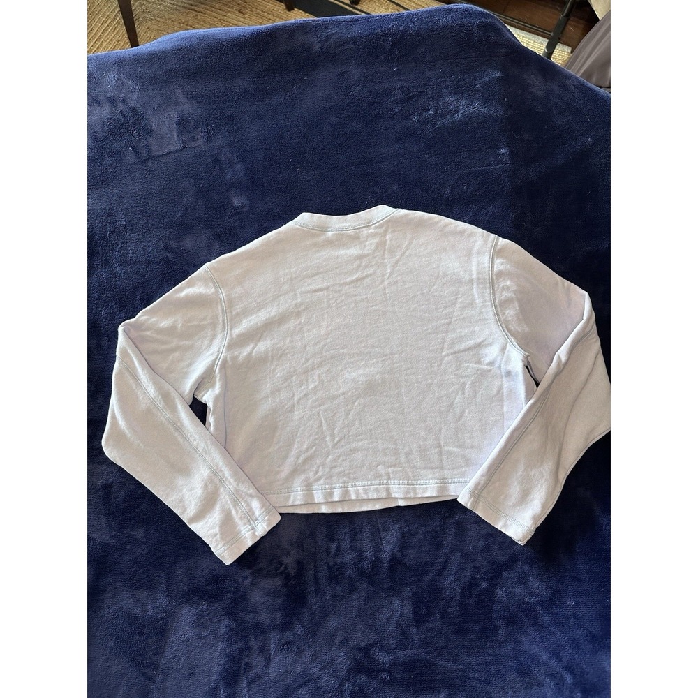Nike Womens Cropped Crewneck Sweatshirt Long Sleeve  M Light Purple‎ Casual - Picture 8 of 11